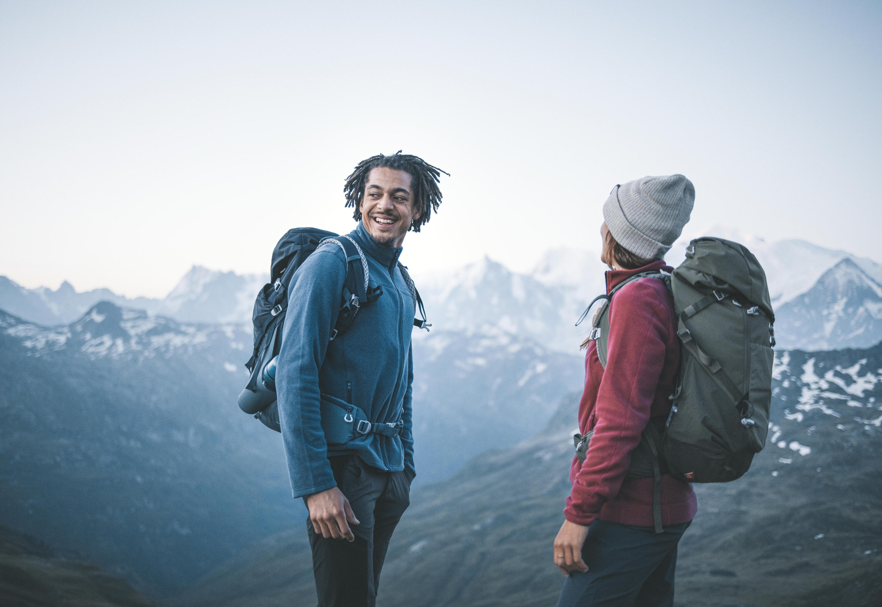 Polaire de randonnée montagne homme, MH100 full zip bleu 5/8