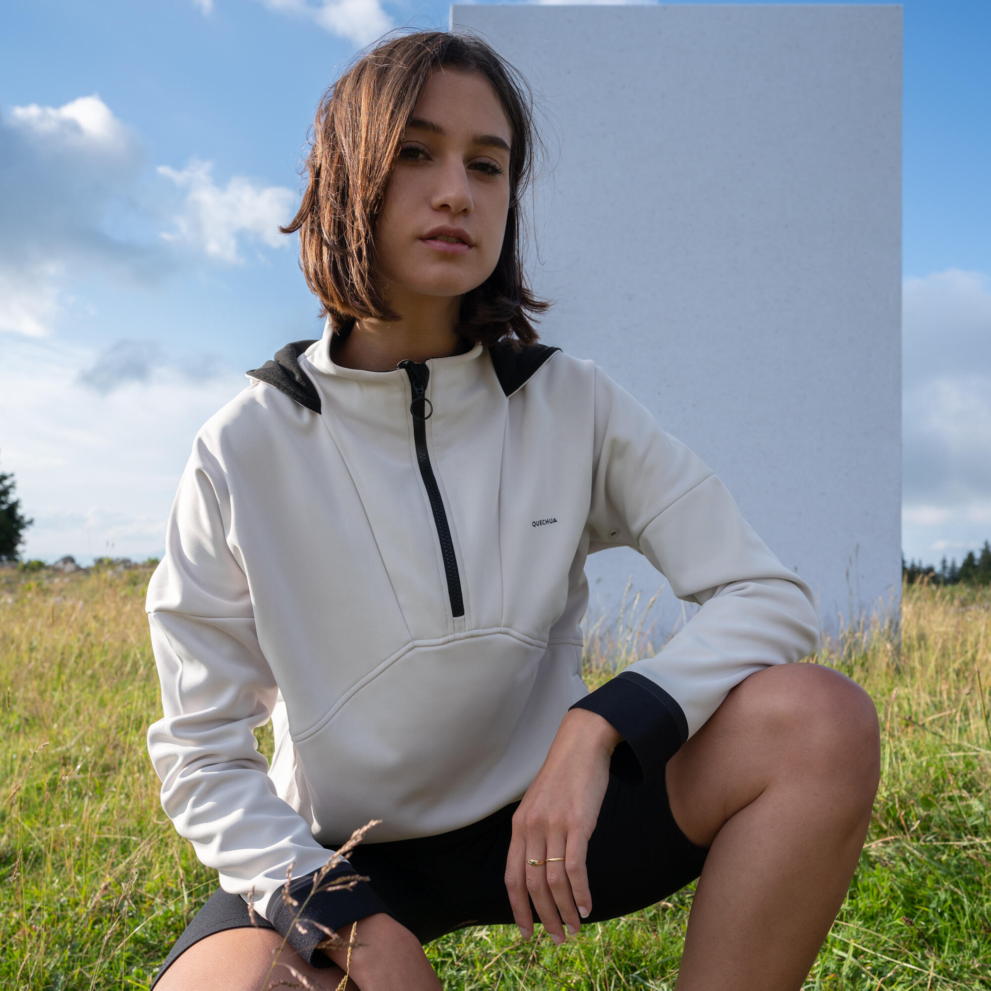 Толстовка походная женская MH500 Hoody QUECHUA