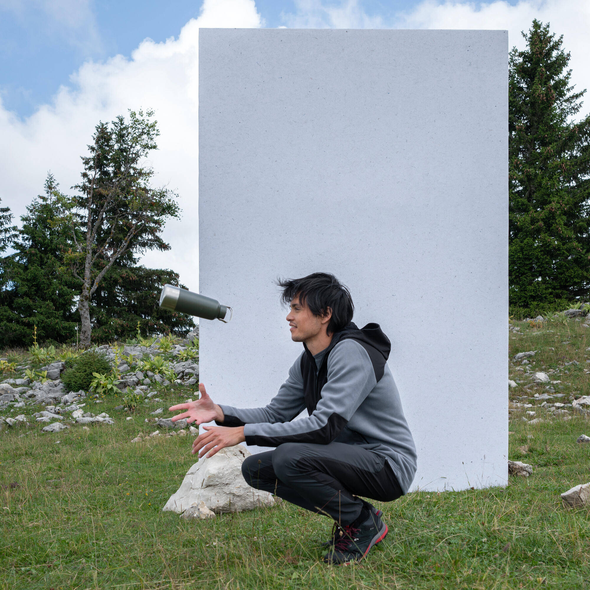 Men's Hiking Warm Fleece - MH500 Hoodie -  3