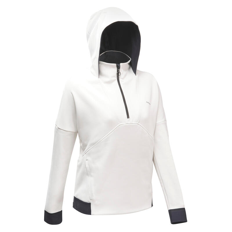 Hanorac din Polar Drumeție la munte MH500 Hoody Alb Damă