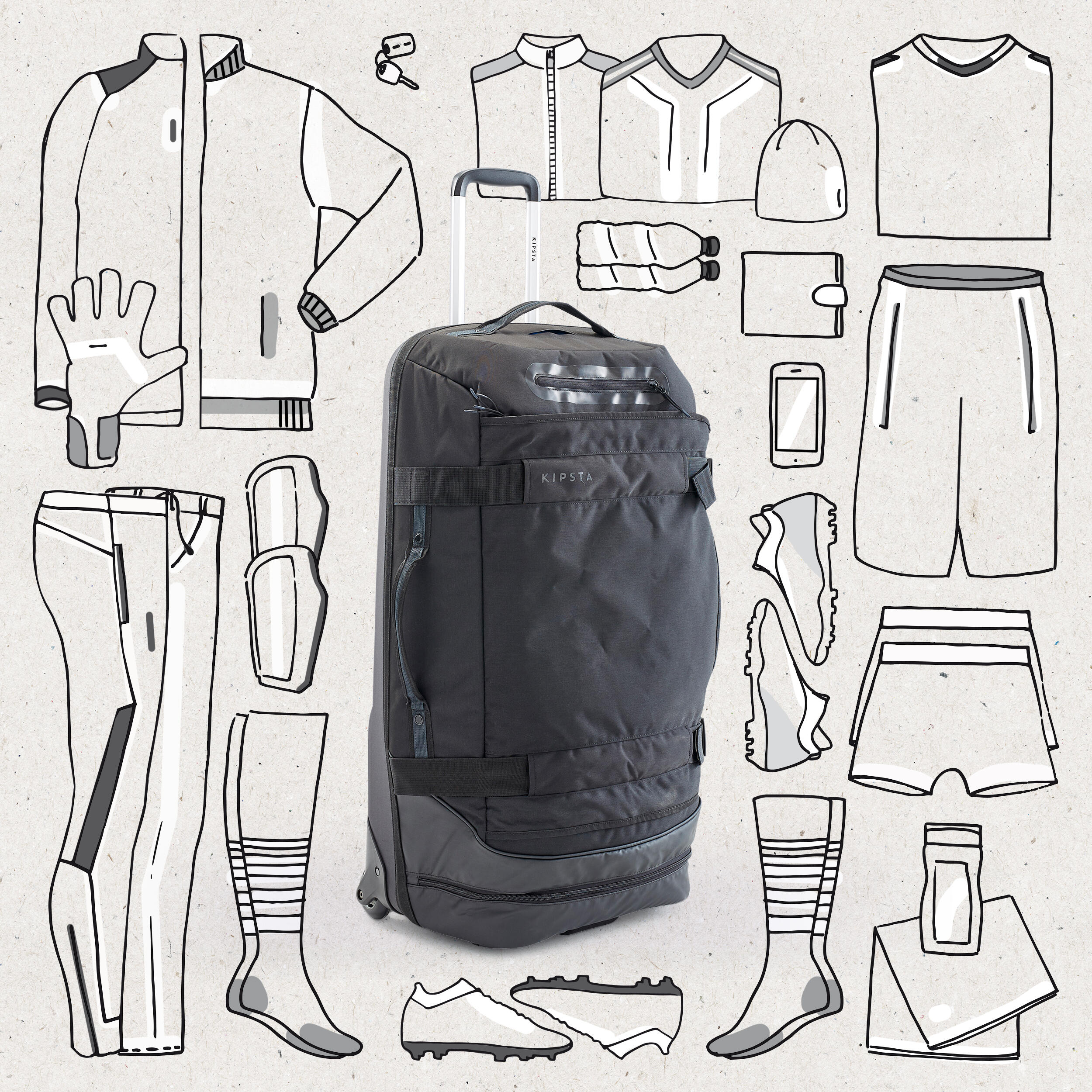 90L Suitcase Urban - Black 3/19