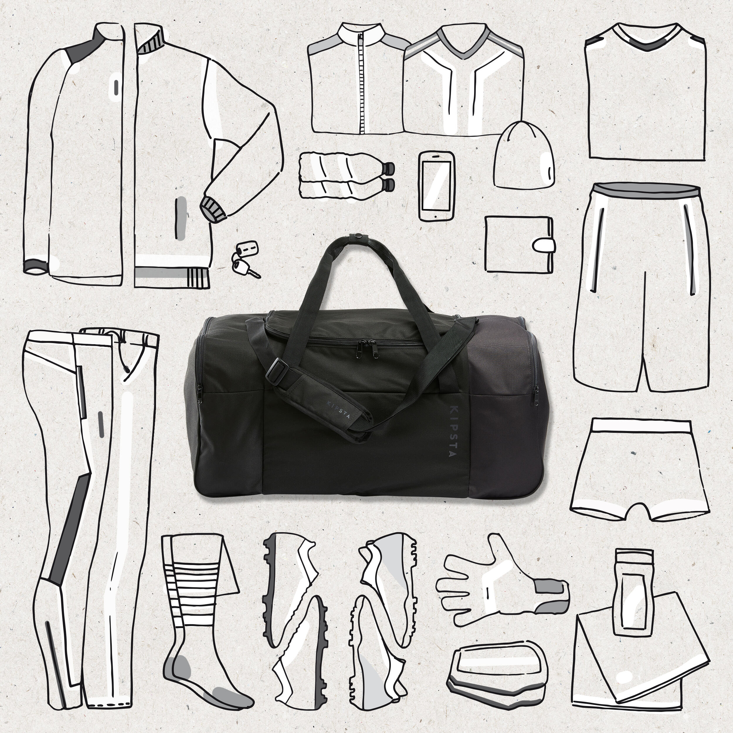 75 L Soccer Bag - Essential - KIPSTA