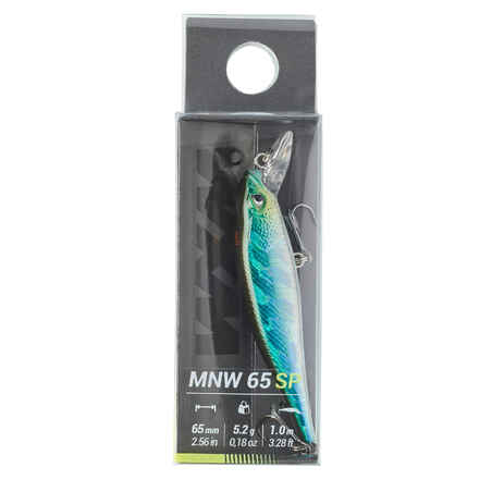 Lure Fishing Minnow Jerkbait Plug Bait MNW 65 SP Blue Back