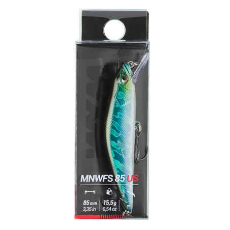  طعم صيدMinnow Trout Plug Bait jkMNWFS 85 ظهر  ازرق