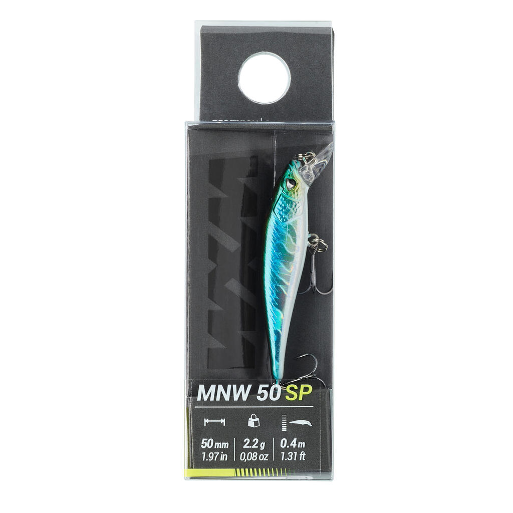 ВОБЛЕР ТИП ДЖЕРКБЕЙТ MINNOW WXM MNW 50 SP, СЪС СИН ГРЪБ