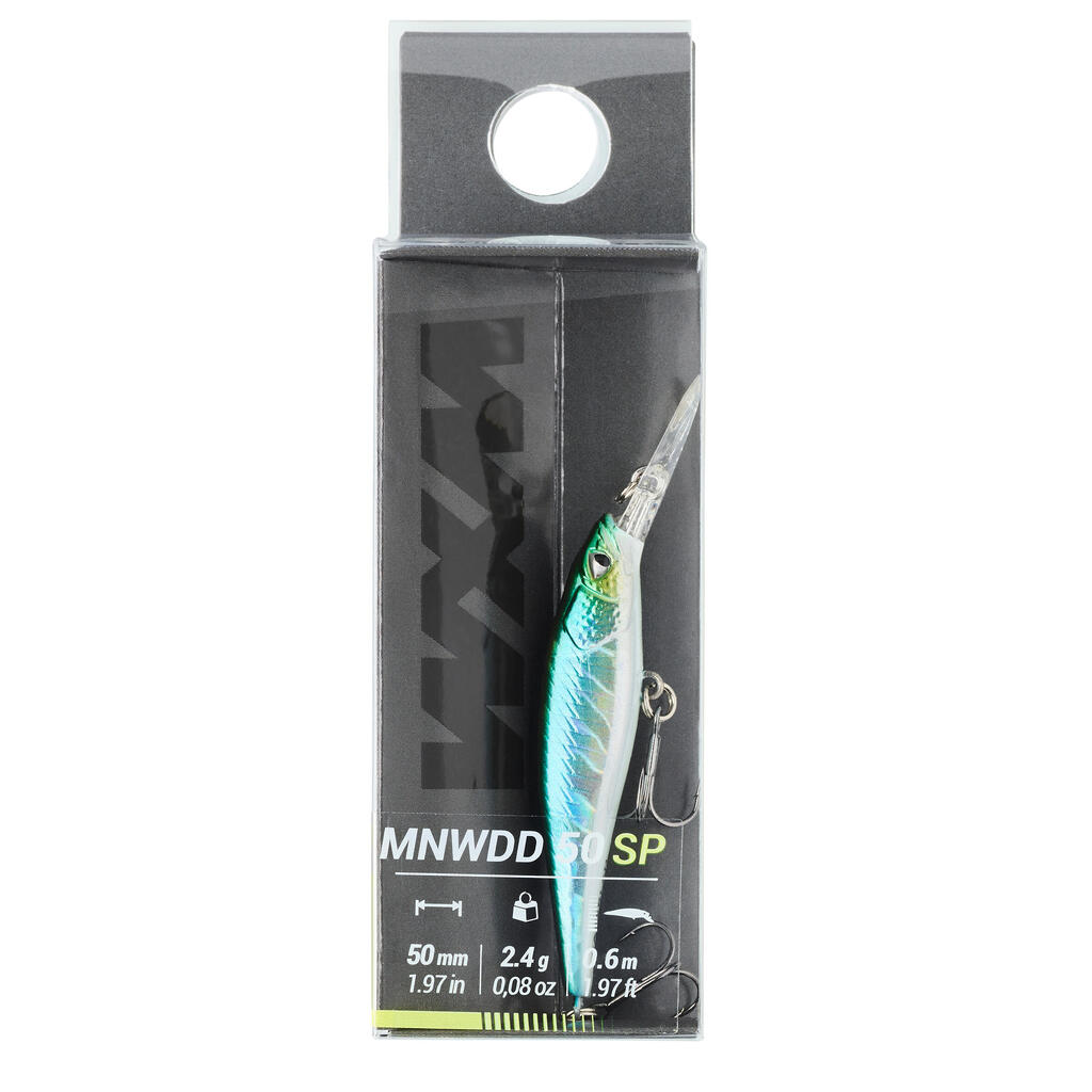 ВОБЛЕР ТИП ДЖЕРКБЕЙТ MINNOW WXM MNWDD 50 SP, СЪС СИН ГРЪБ