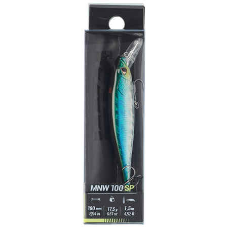 Señuelo de Pesca Spinning Jerkbait Minnow Wxm Mnw 100 SP Dorso Azul