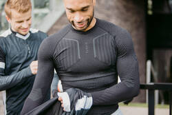 Adult Long-Sleeved Thermal Base Layer Top Keepdry 500 - Black