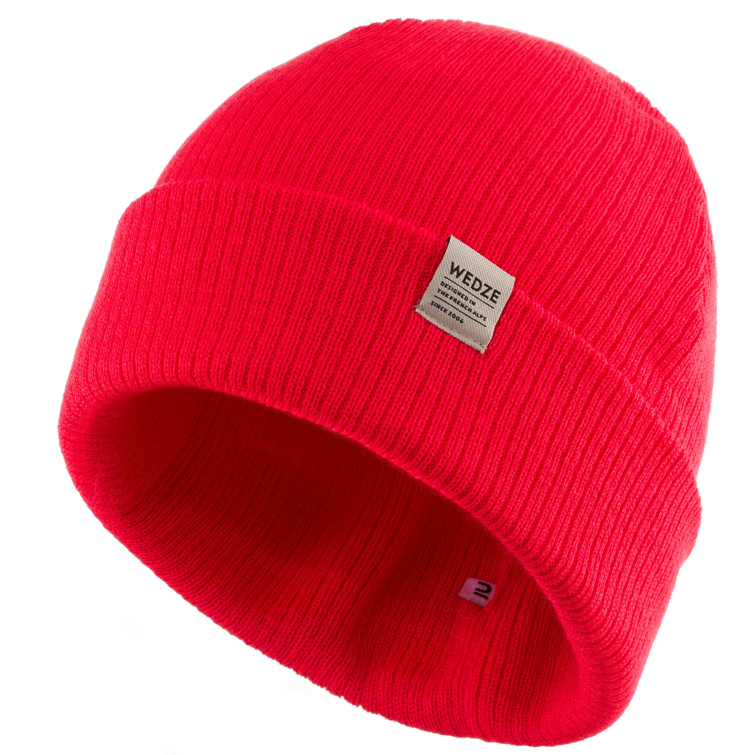 ADULT SKI HAT - FISHERMAN - BRIGHT RED -  2