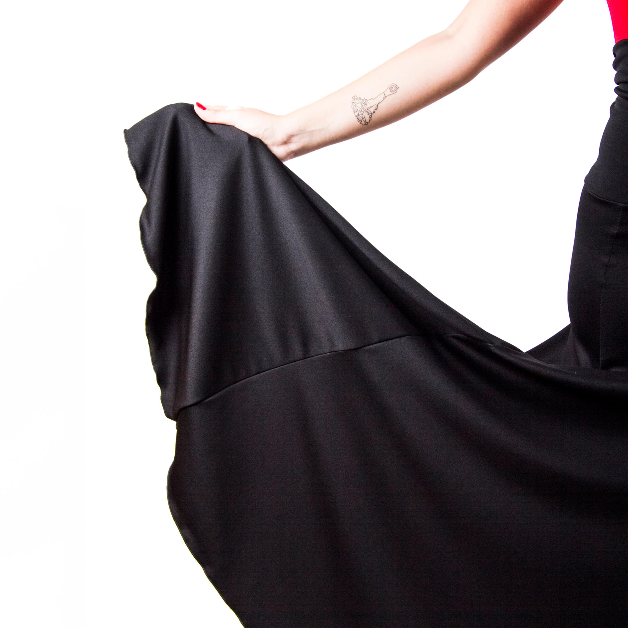 Falda Flamenco Mujer Negro Ensayo El Rocio 7/7