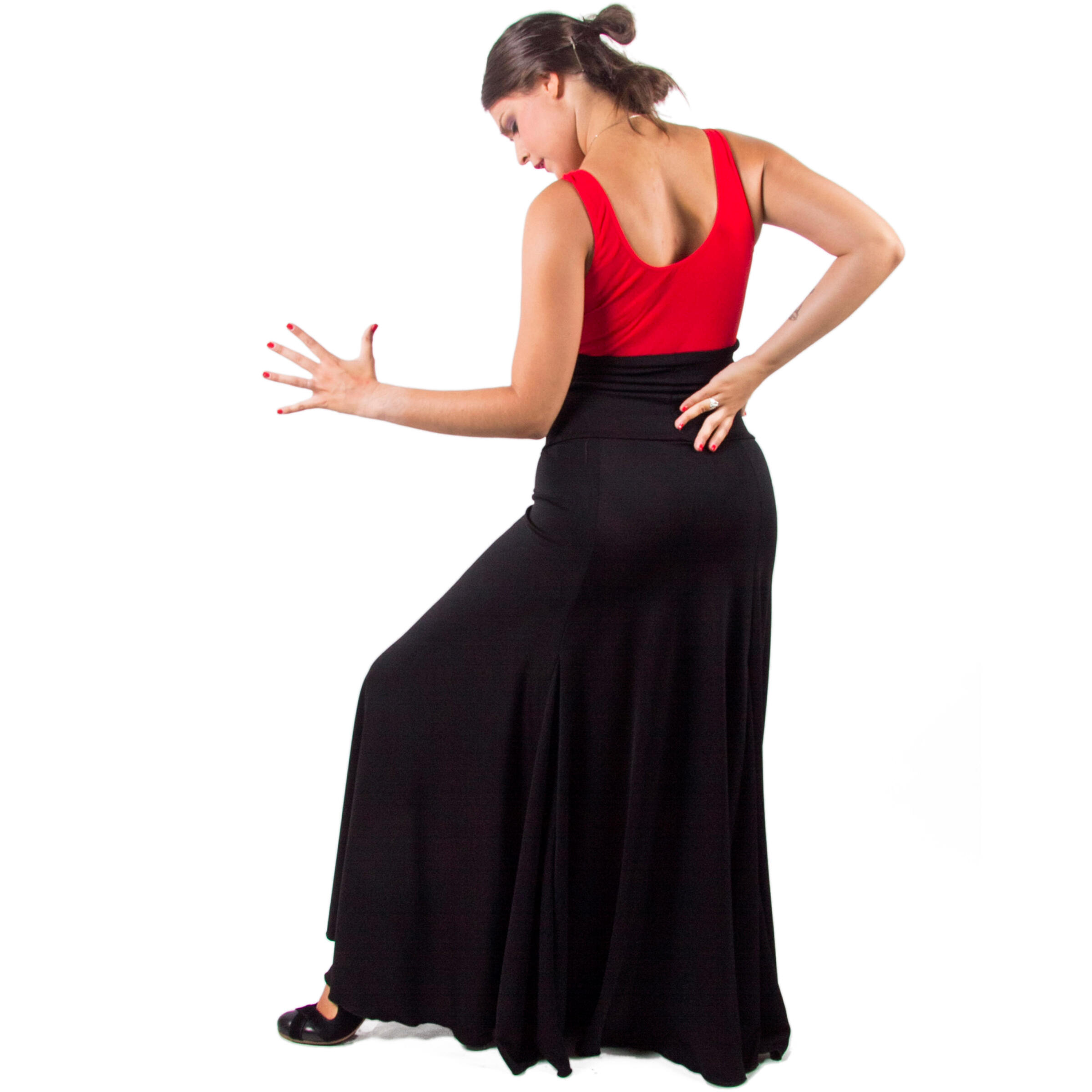 Falda Flamenco Mujer Negro Ensayo El Rocio 5/7