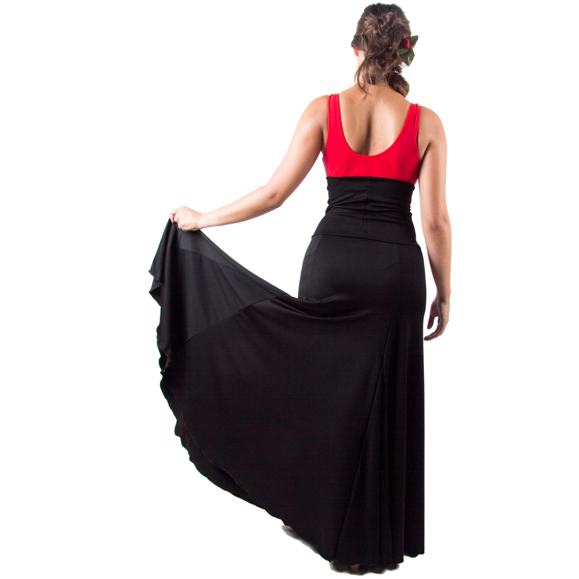 Falda Flamenco Mujer Negro Ensayo El Rocio 4/7
