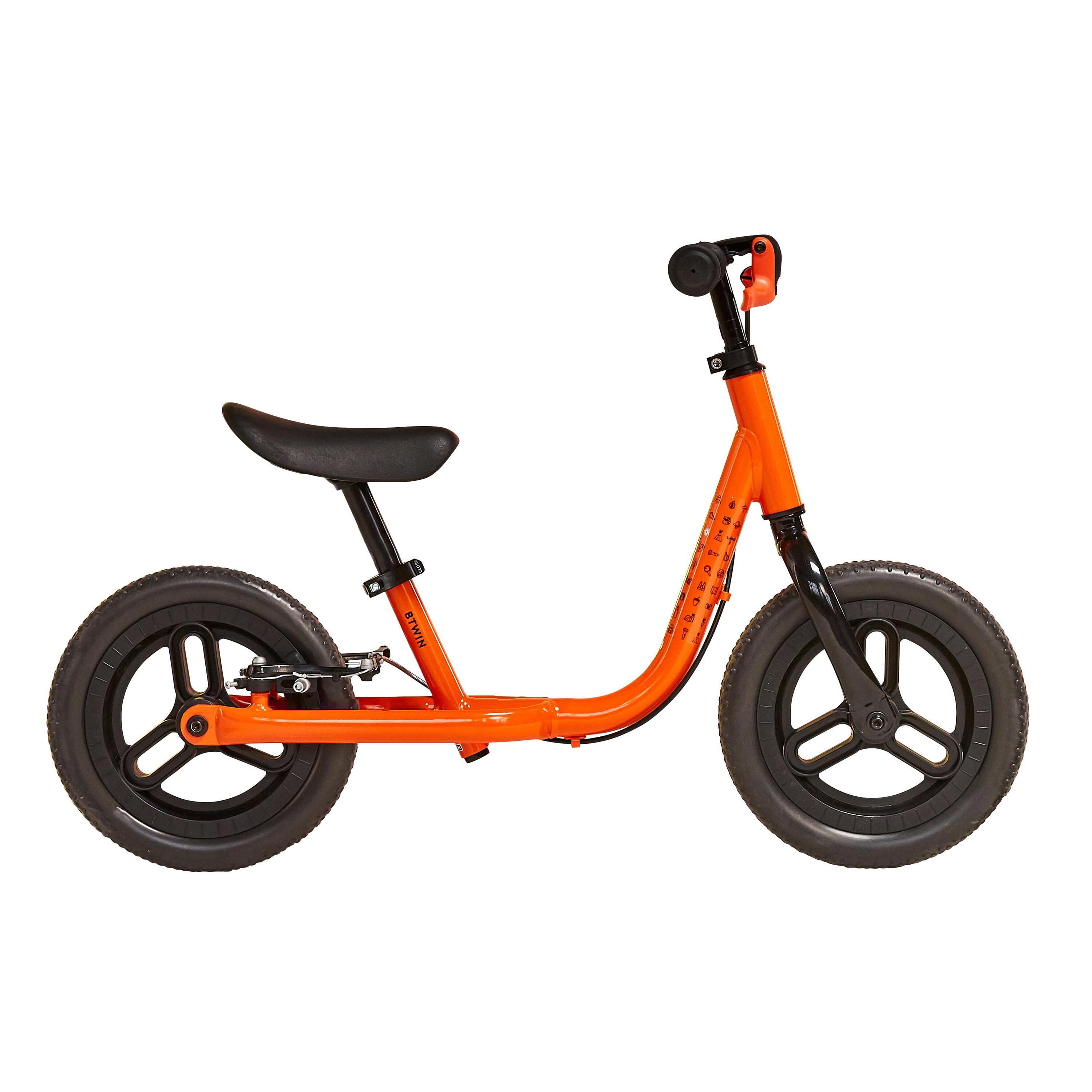 BTWIN Kids' 10" Balance Bike Runride 500 - Orange/Black