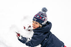 BONNET DE SKI ENFANT - JACQUARD - BLEU MARINE