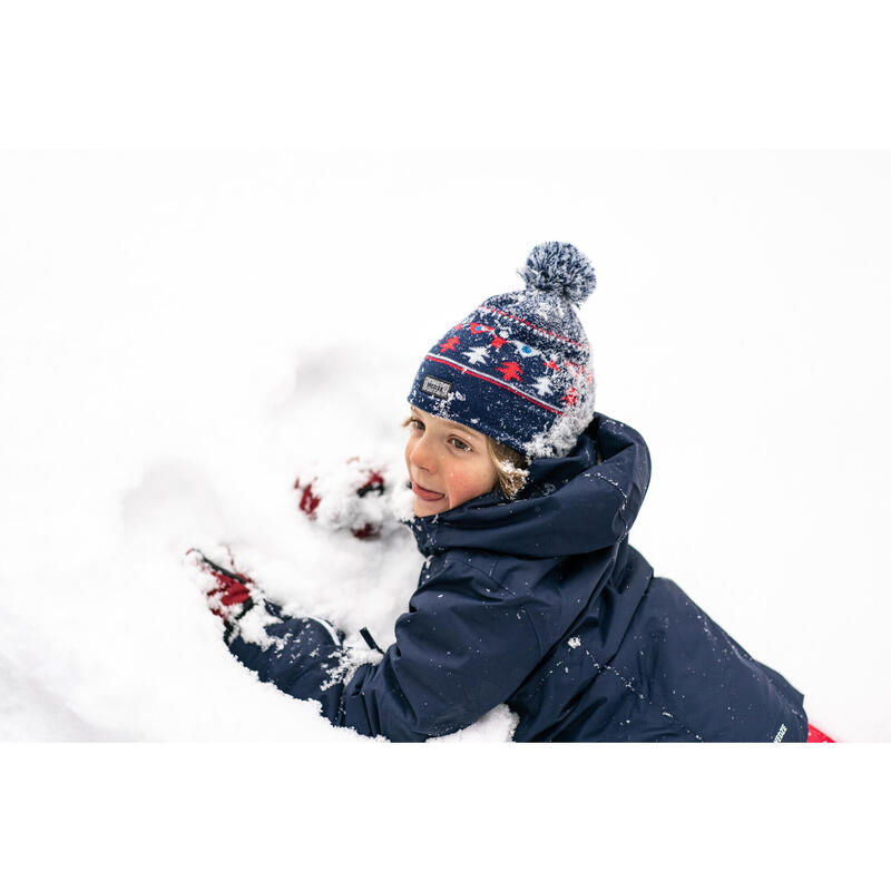 BONNET DE SKI ENFANT - JACQUARD - BLEU MARINE