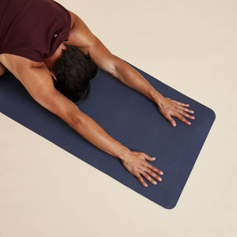 Light Yoga Mat 185 cm ⨯ 61 cm ⨯ 5 mm - Blue - Decathlon