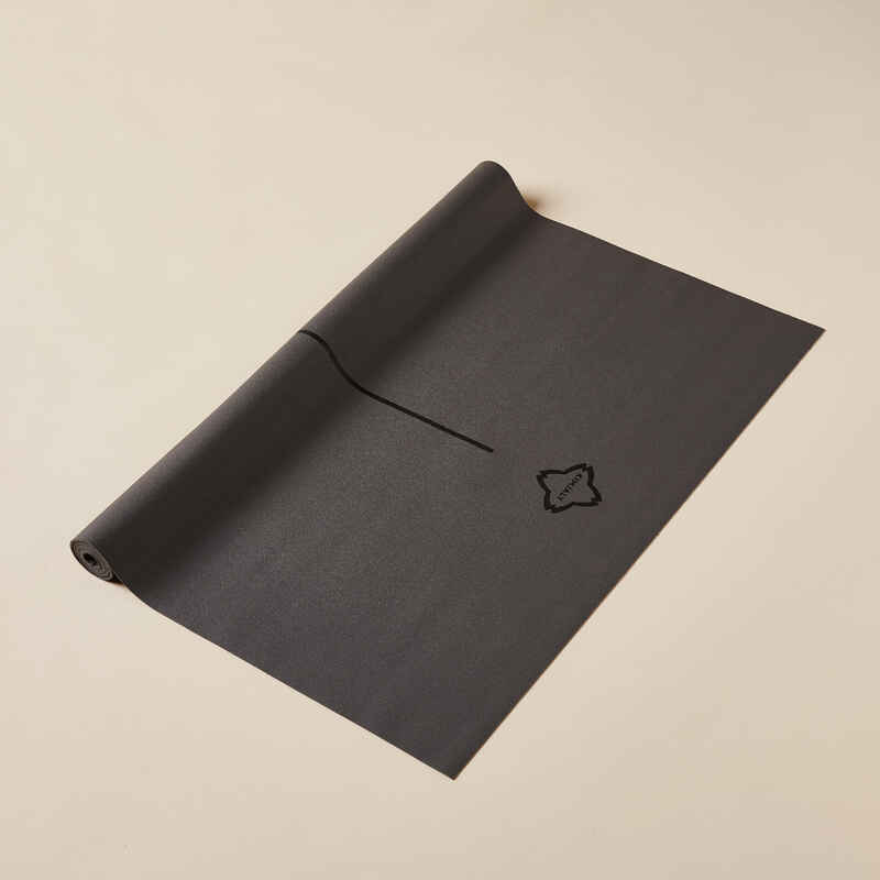 Foldable 1.3 mm Travel Yoga Mat / Mat Cover - Grey - Decathlon