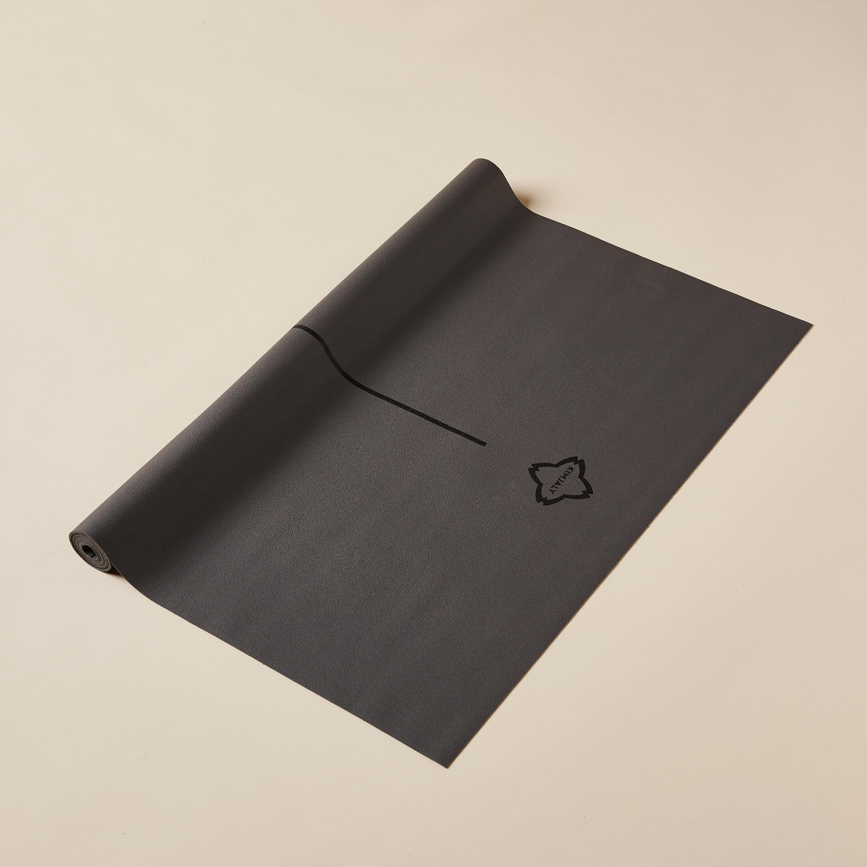 KIMJALY Esterilla/Sobreesterilla Yoga Gris Antideslizante Plegable 180 x 62 cm x 1,3 mm