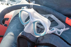 Freediving mask small volume 500 dual Arctic blue
