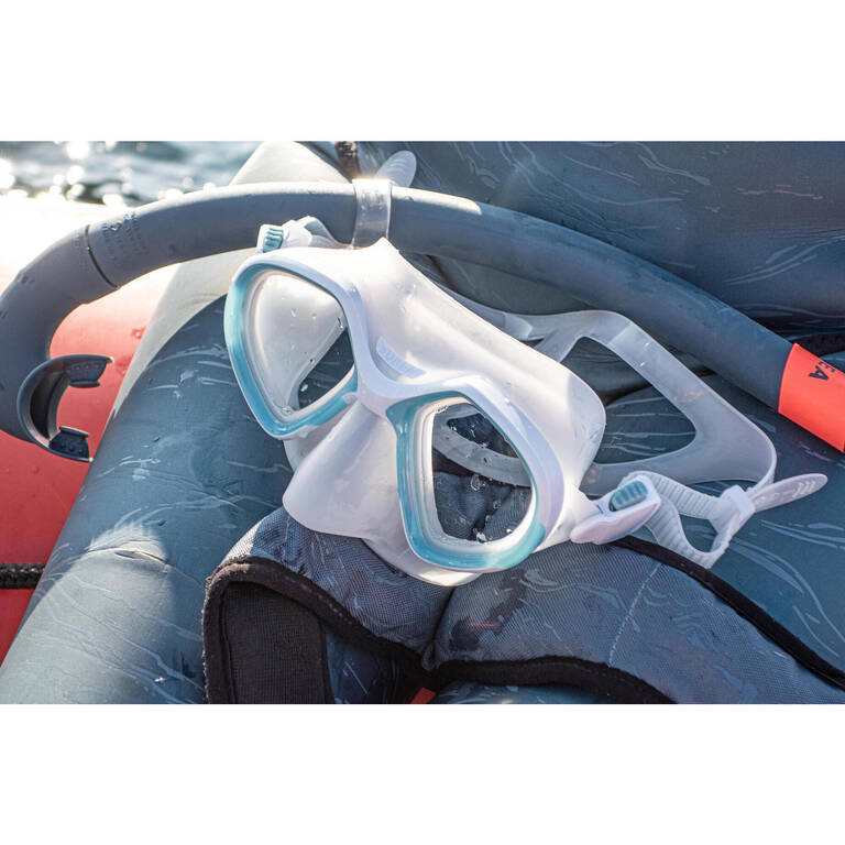 Freediving mask small volume 500 dual Arctic blue