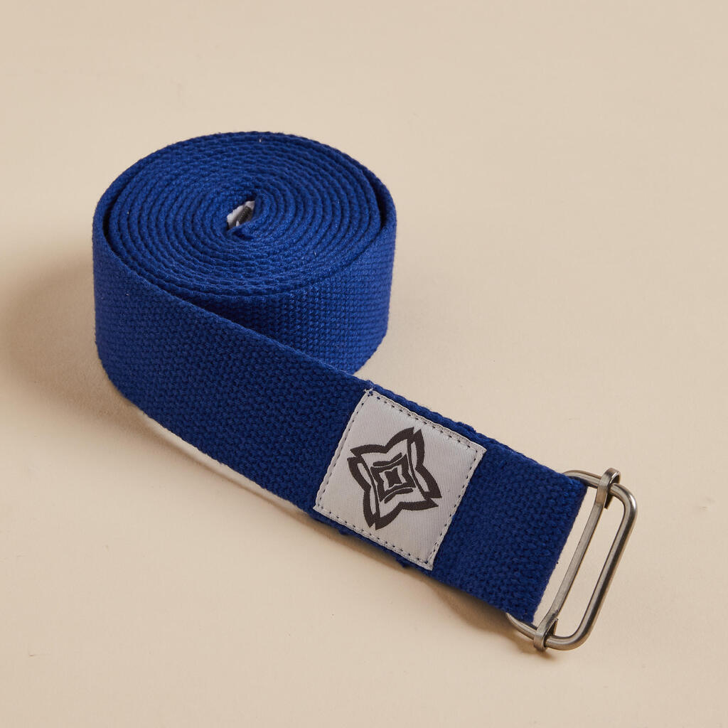 Cotton yoga strap - indigo