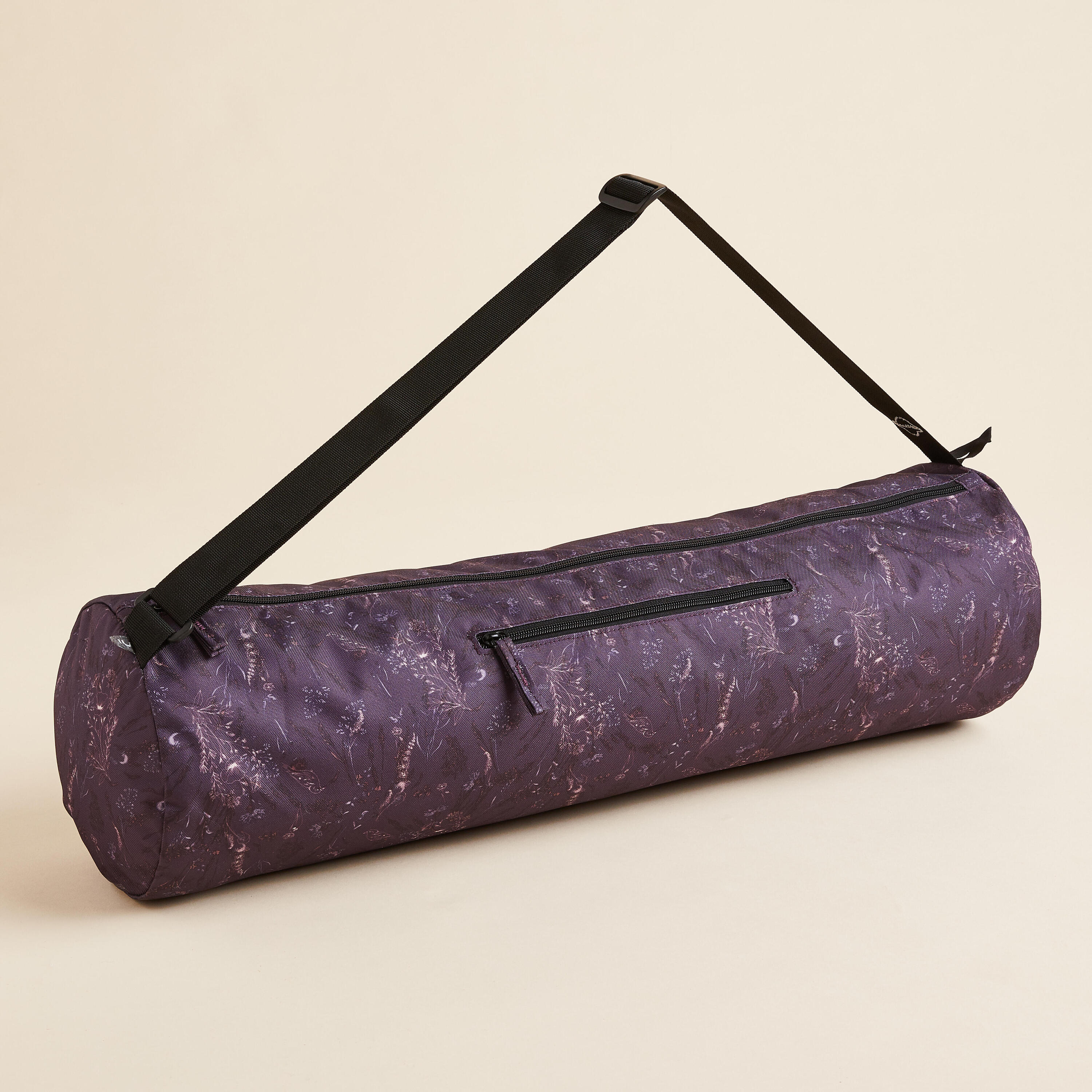 KIMJALY Yoga Mat Bag - Purple Floral Print