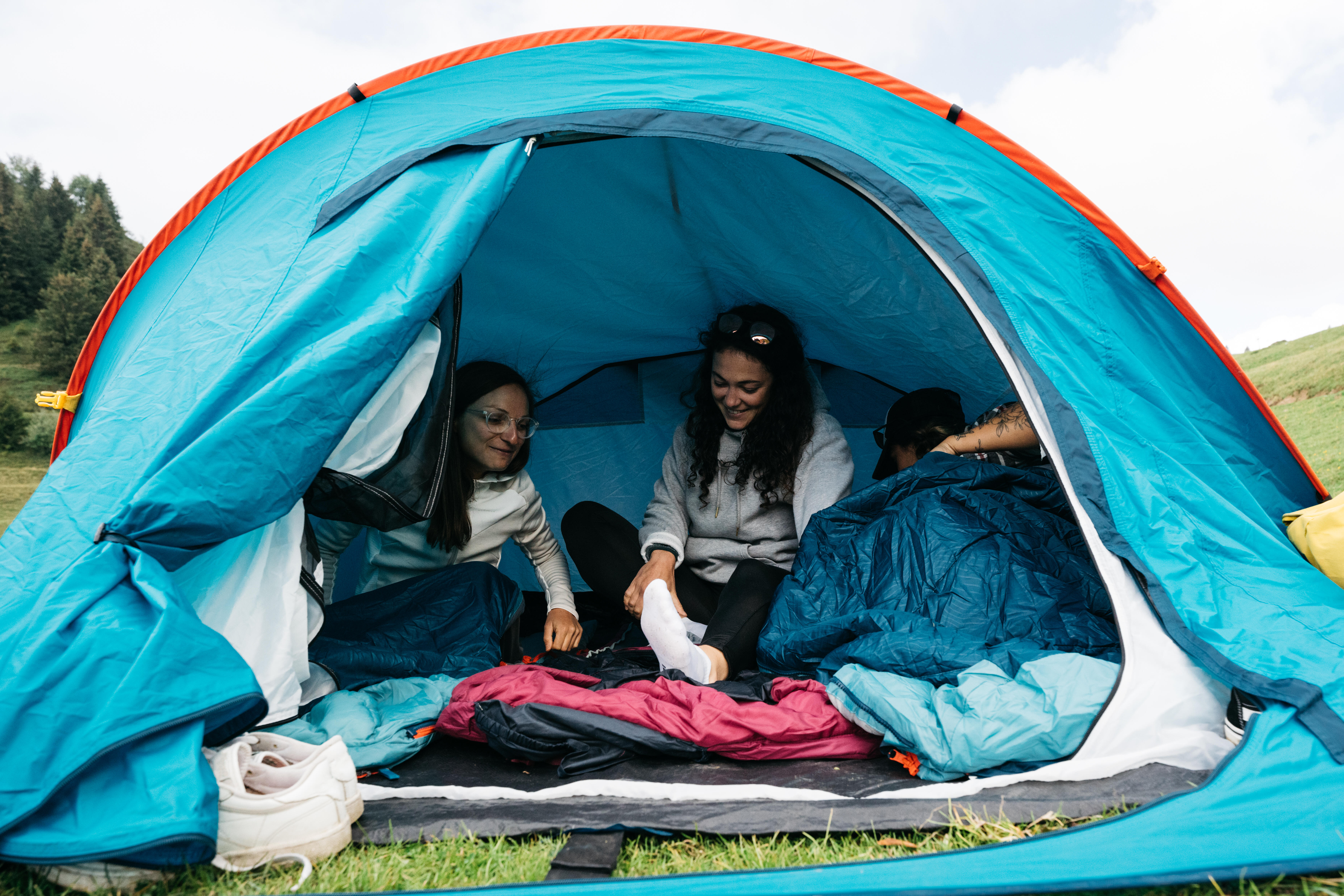 Tente de camping 3 personnes - 2 Secondes gris - QUECHUA