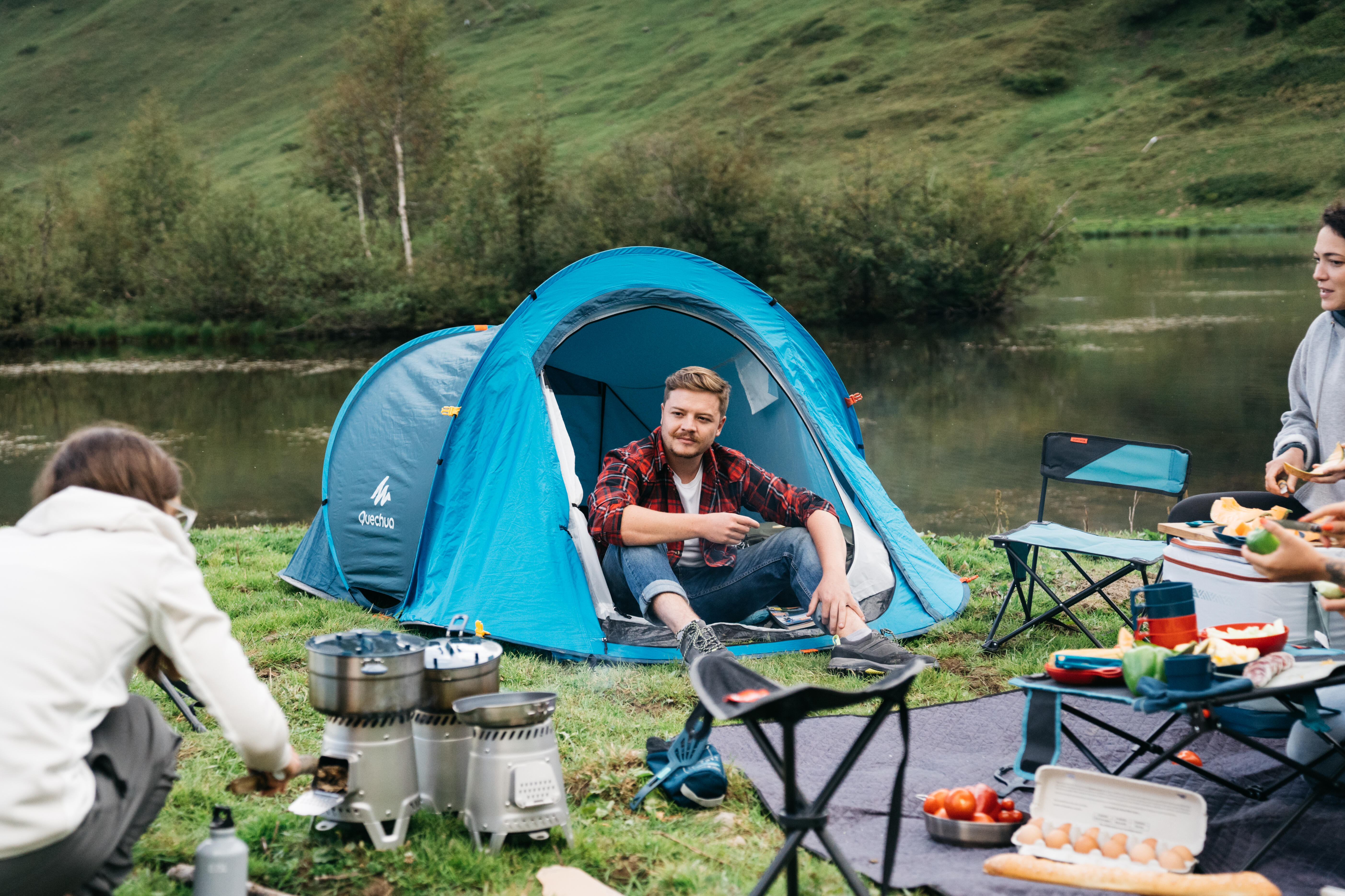 Tente de camping 2 personnes - 2 Secondes gris - QUECHUA