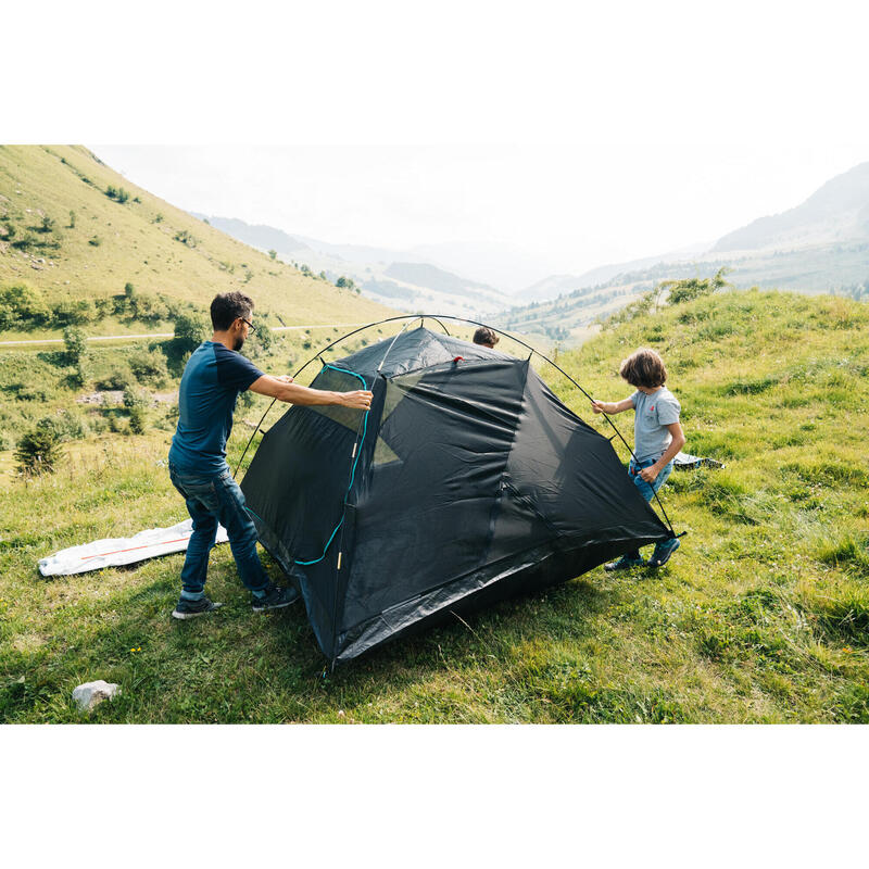 CAMPING TENT - MH100 - FRESH & BLACK - 3 PERSON