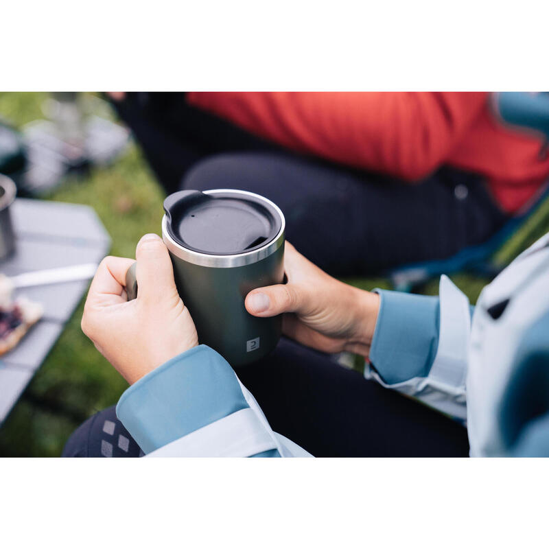 Isolerende mok voor de camping MH500 dubbelwandig rvs 0,38 l kaki