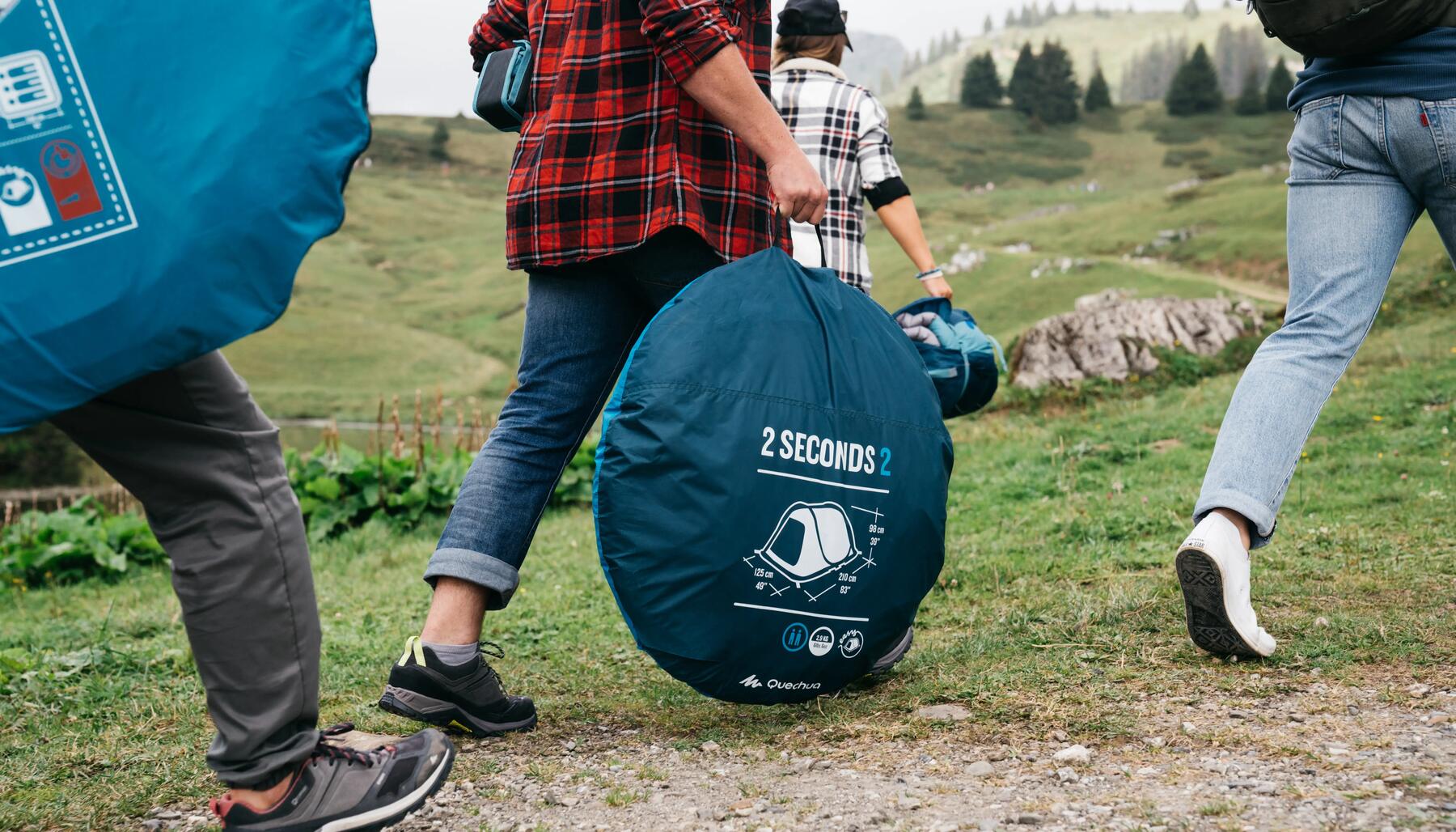 Tente de camping 2 seconds easy fresh black Quechua