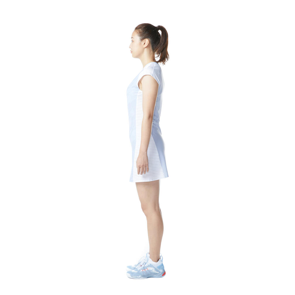 BADMINTON WOMEN DRESS 900 BLUE GREY