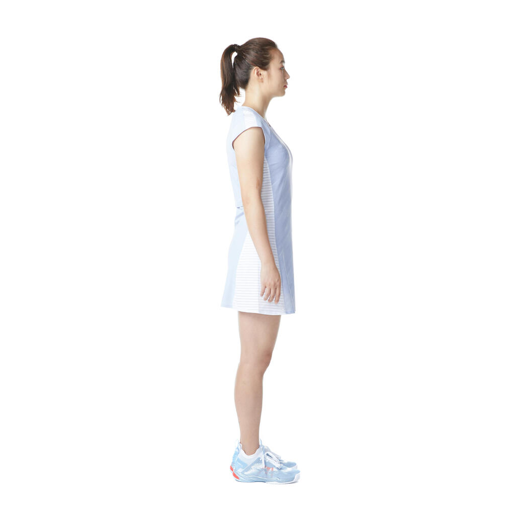 BADMINTON WOMEN DRESS 900 BLUE GREY