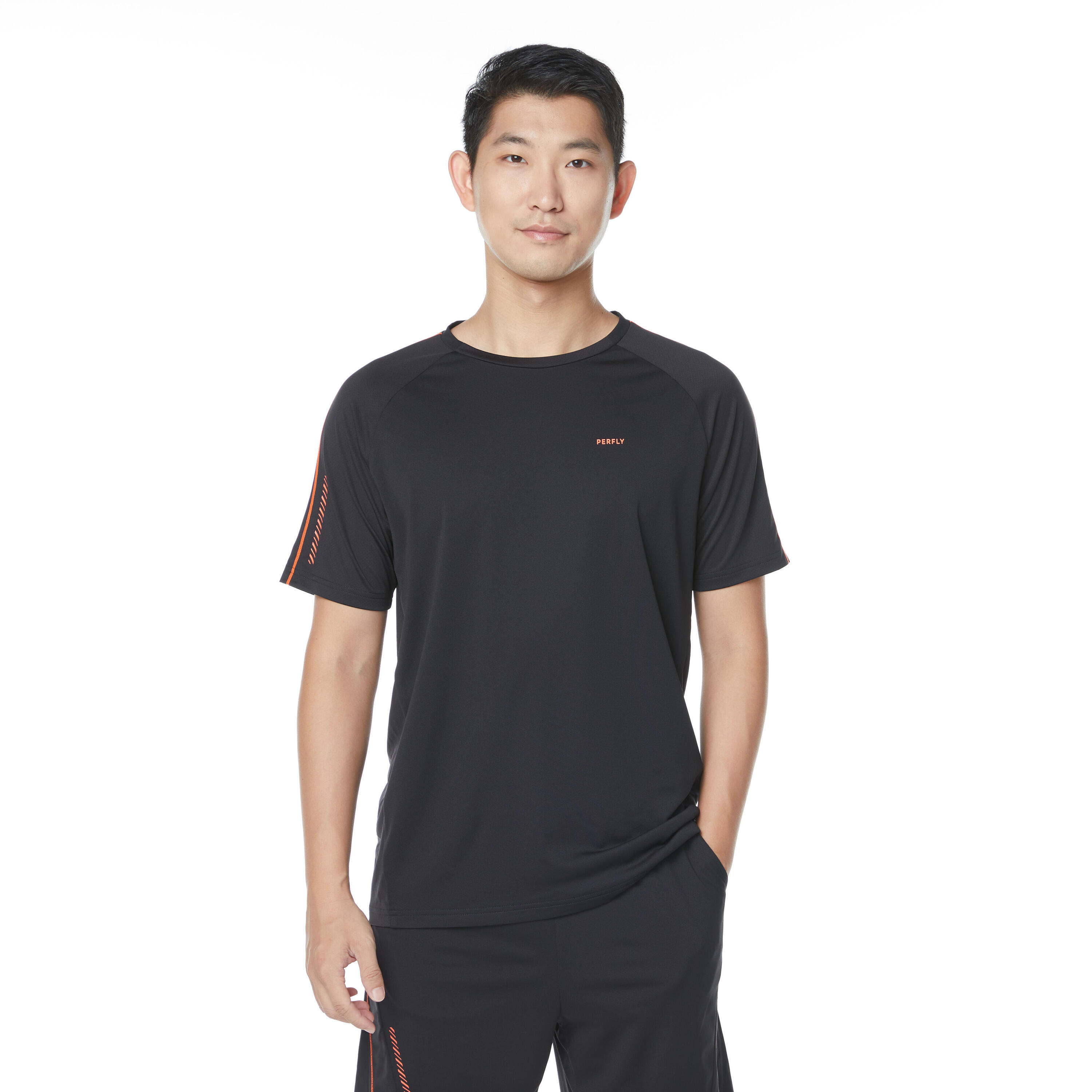 MEN BADMINTON  T- SHIRT 530 BLACK 14/20