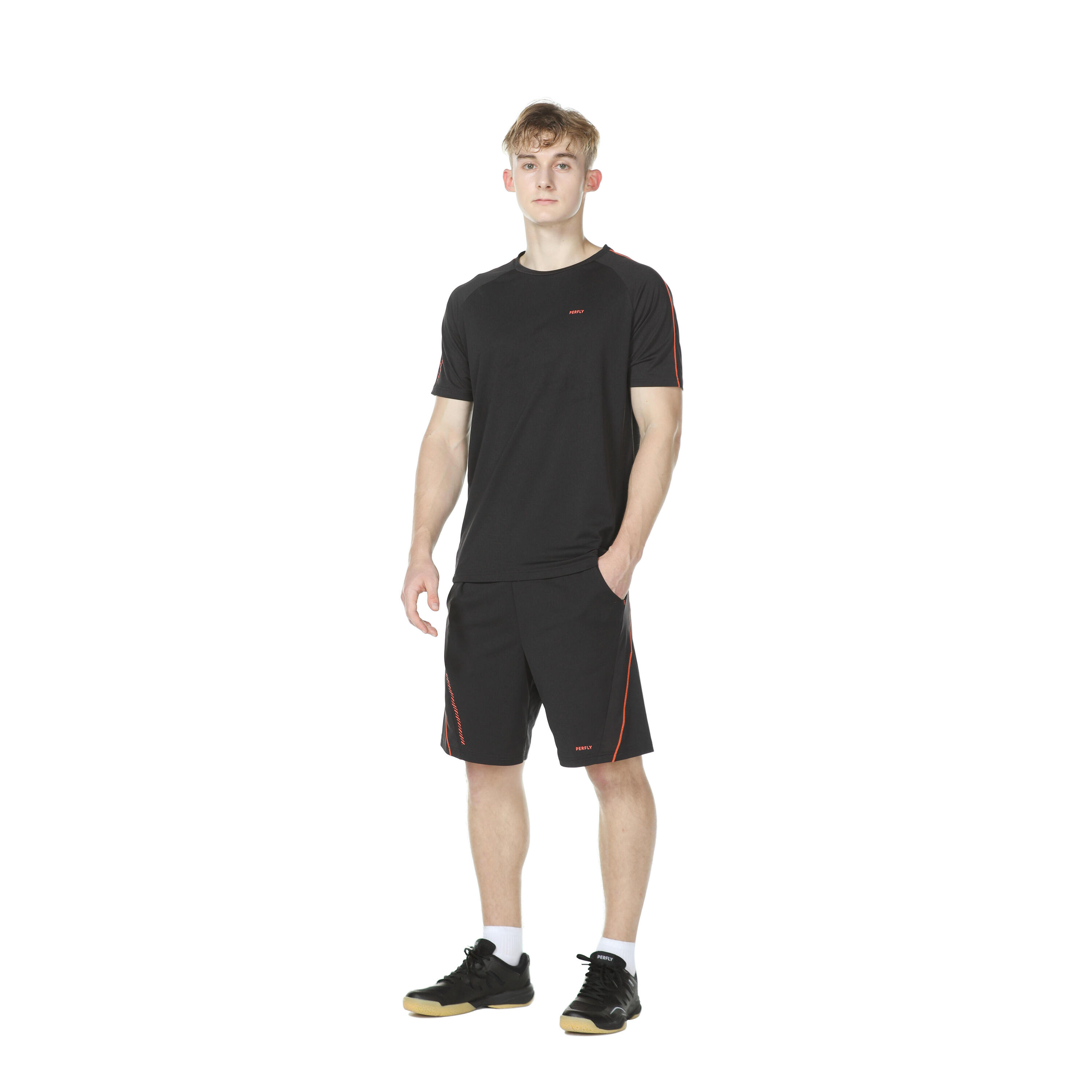 MEN BADMINTON  T- SHIRT 530 BLACK 13/20