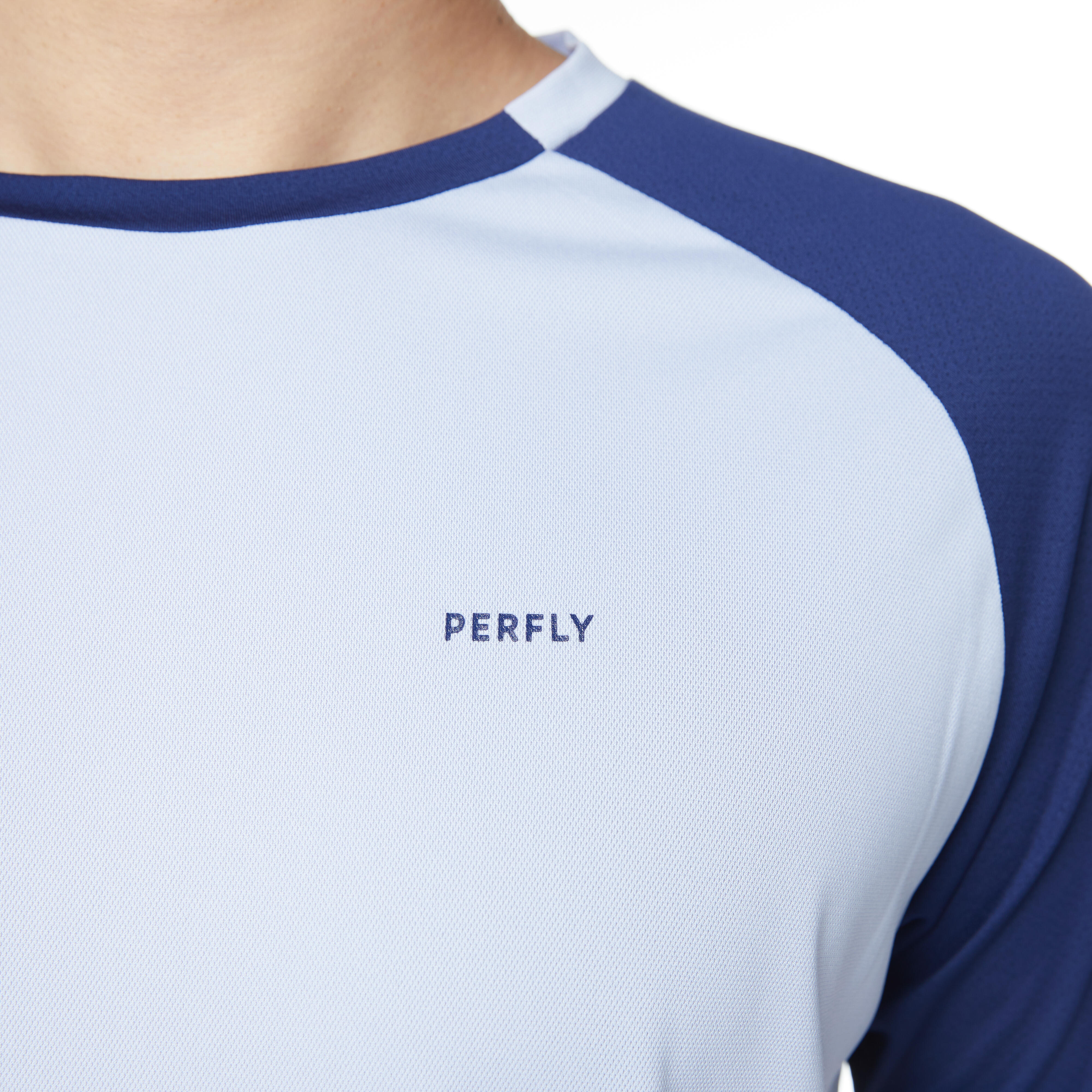 MEN BADMINTON T- SHIRT 530 BLUE GREY NAVY