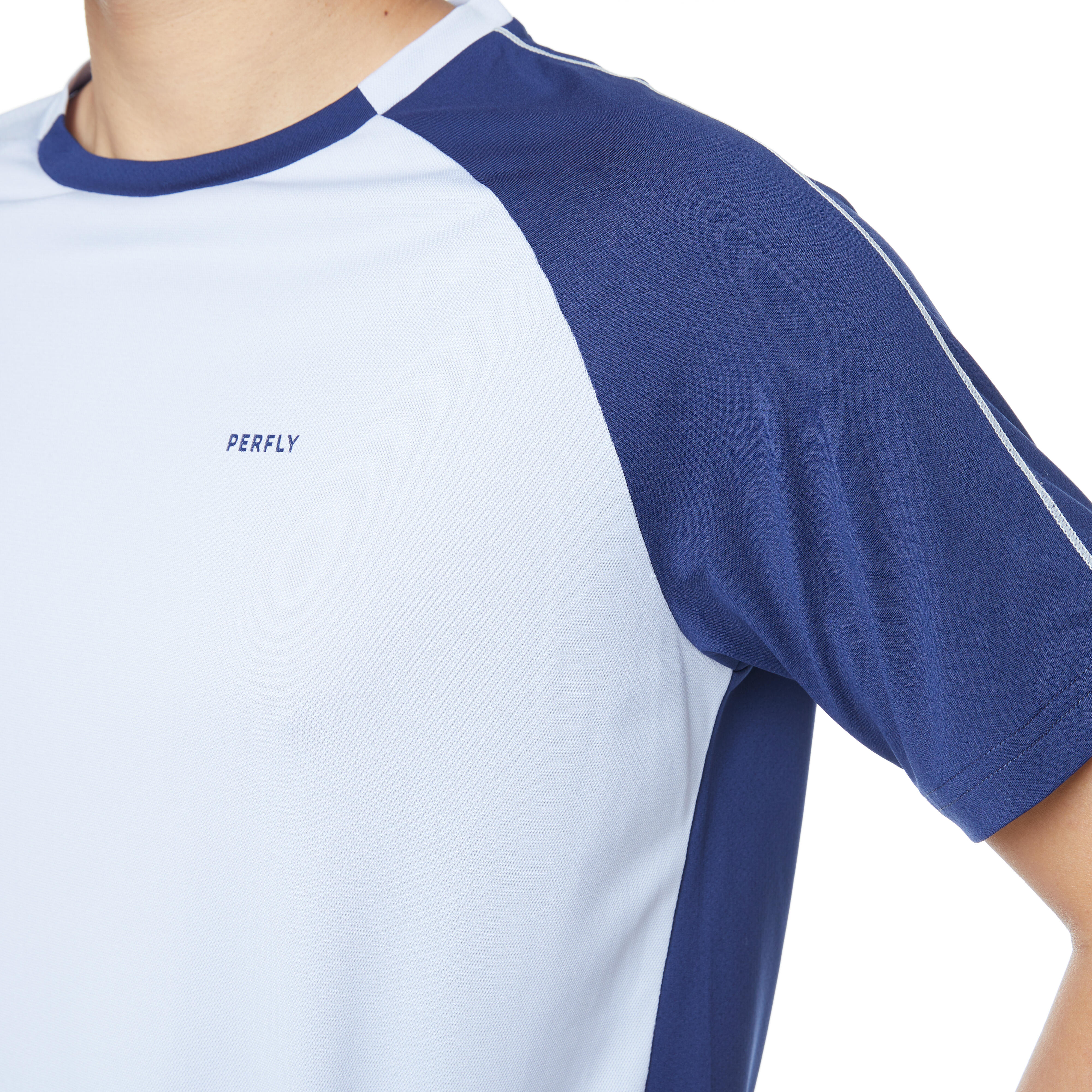 MEN BADMINTON T- SHIRT 530 BLUE GREY NAVY