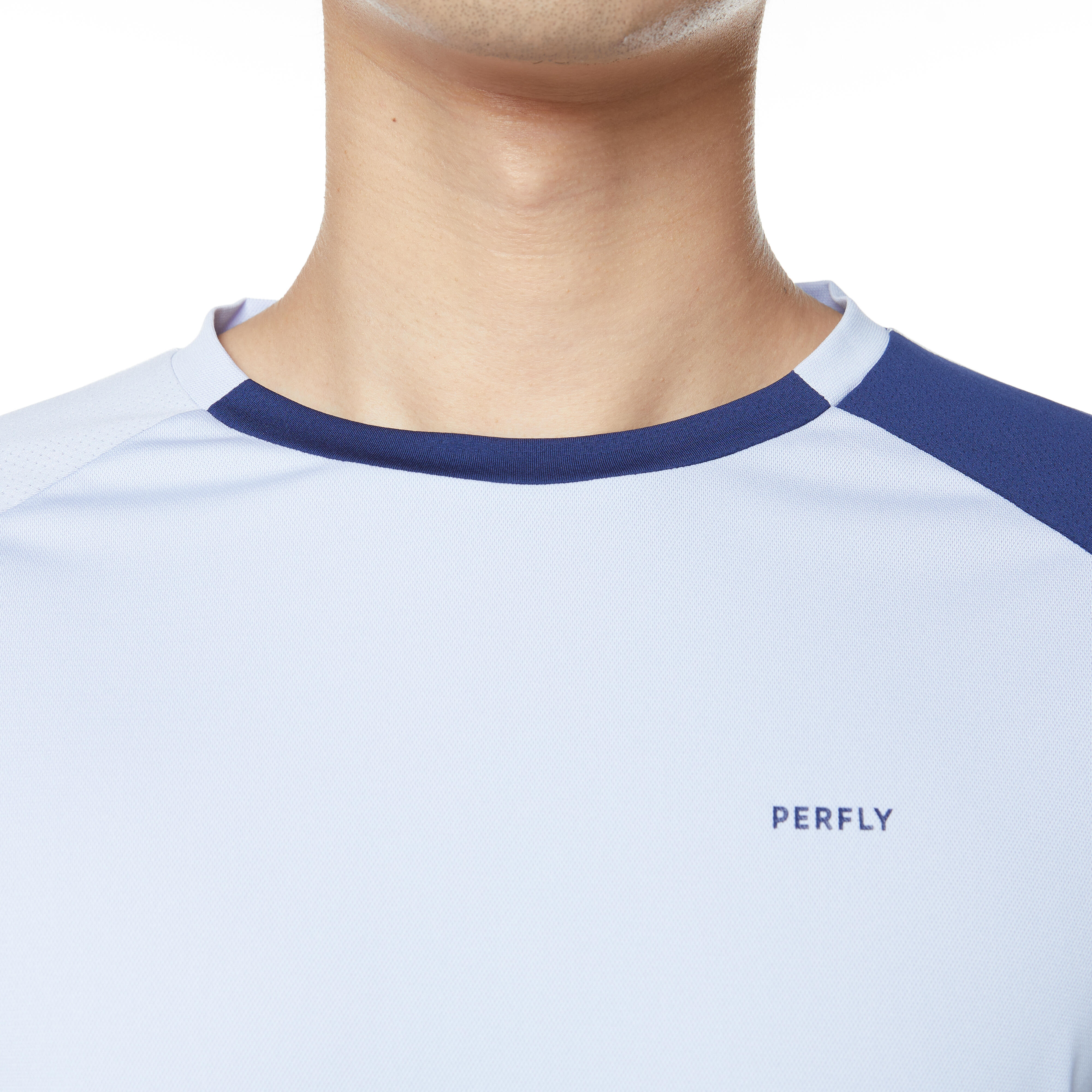 MEN BADMINTON T- SHIRT 530 BLUE GREY NAVY