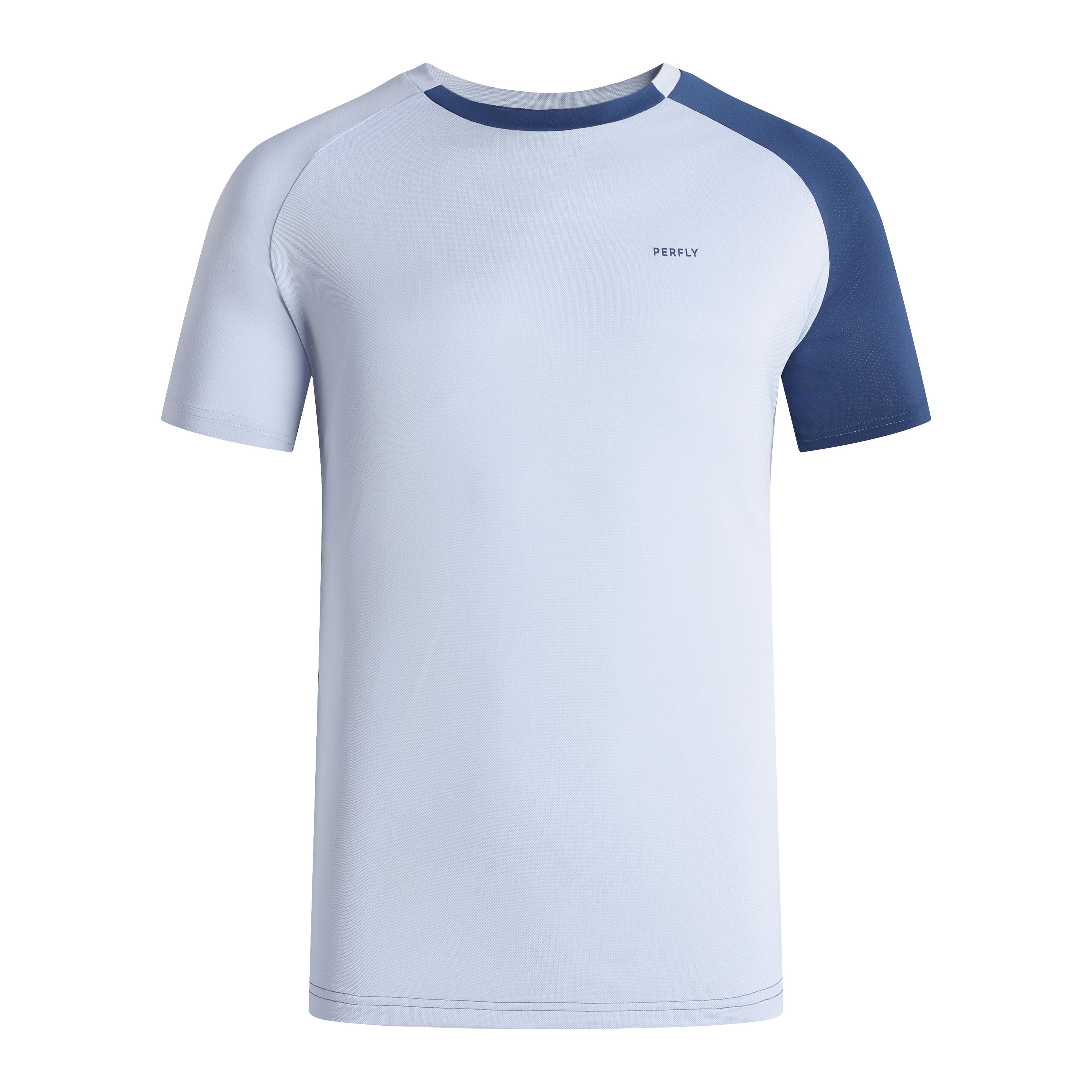 MEN BADMINTON T- SHIRT 530 BLUE GREY NAVY