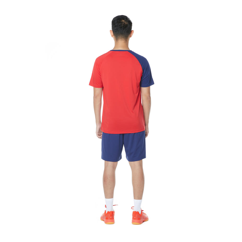 MAJICA KRATKIH RUKAVA ZA BADMINTON 530 MUŠKA PLAVO-CRVENA