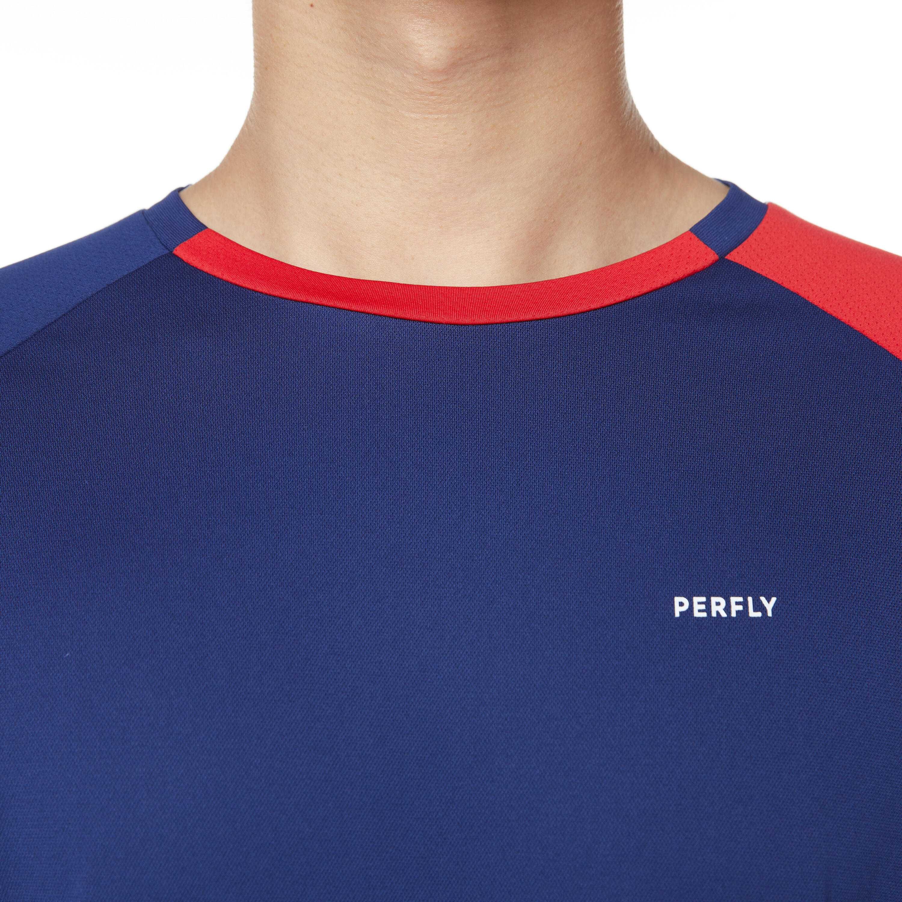 MEN BADMINTON T SHIRT 530 NAVY RED 5/14