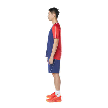 MEN BADMINTON T SHIRT 530 NAVY RED