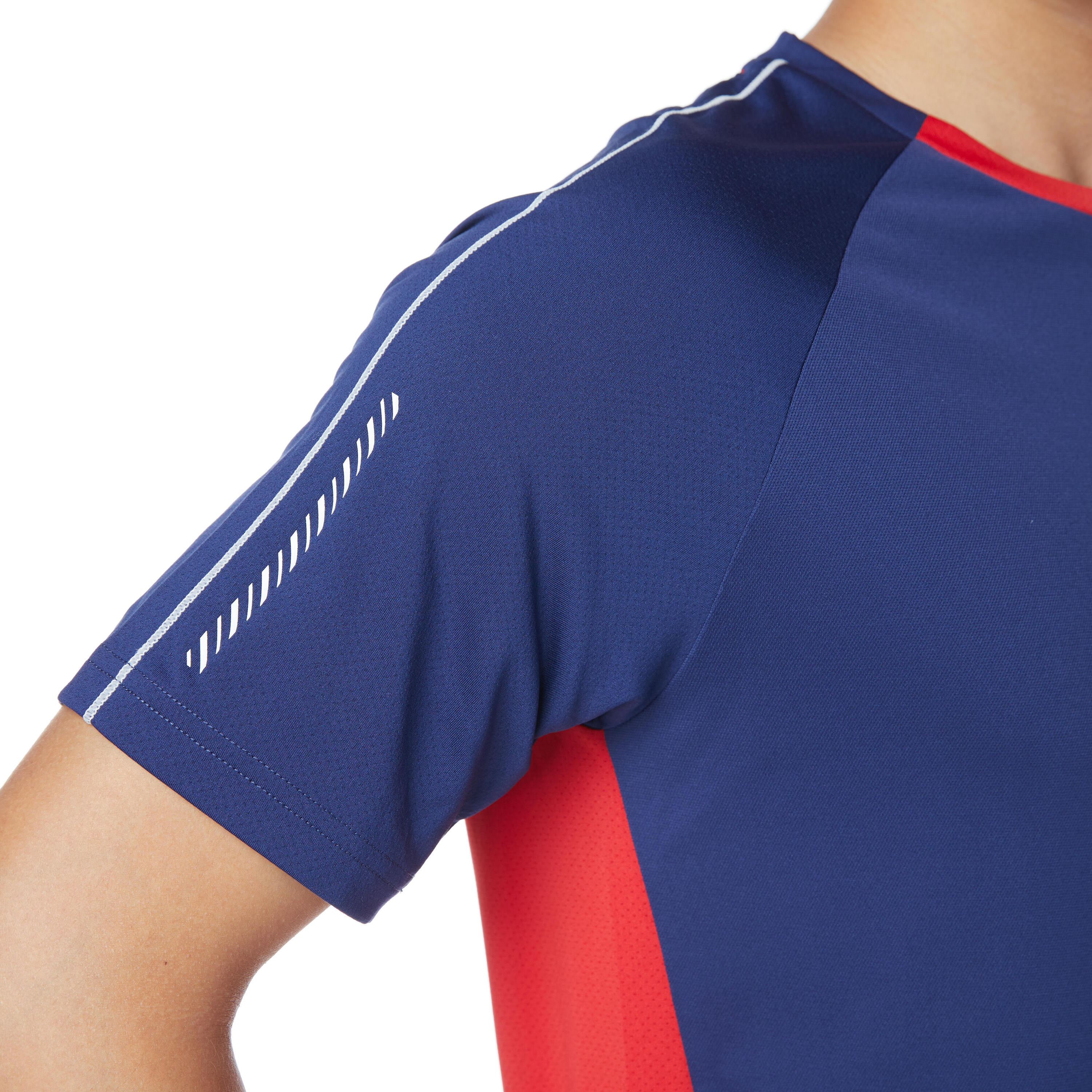 MEN BADMINTON T SHIRT 530 NAVY RED 4/14