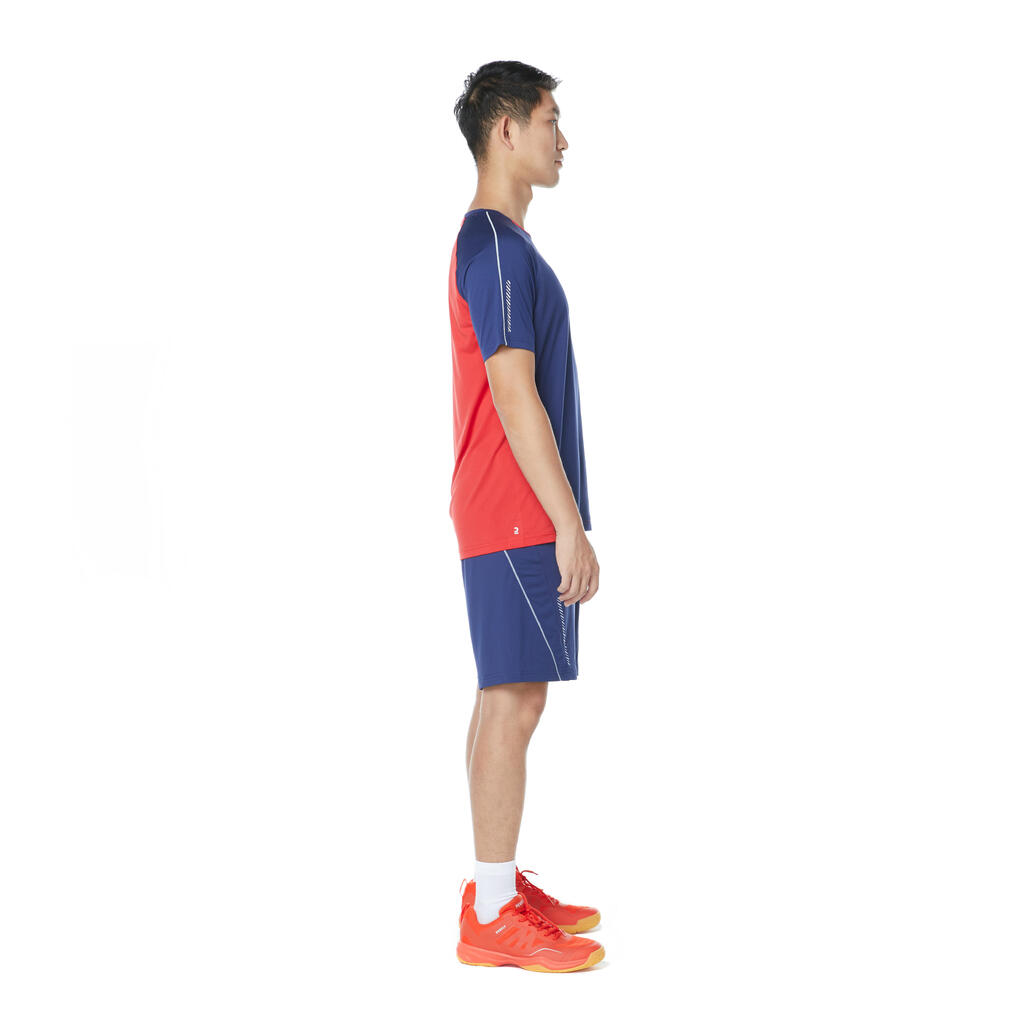 MEN BADMINTON T SHIRT 530 NAVY RED