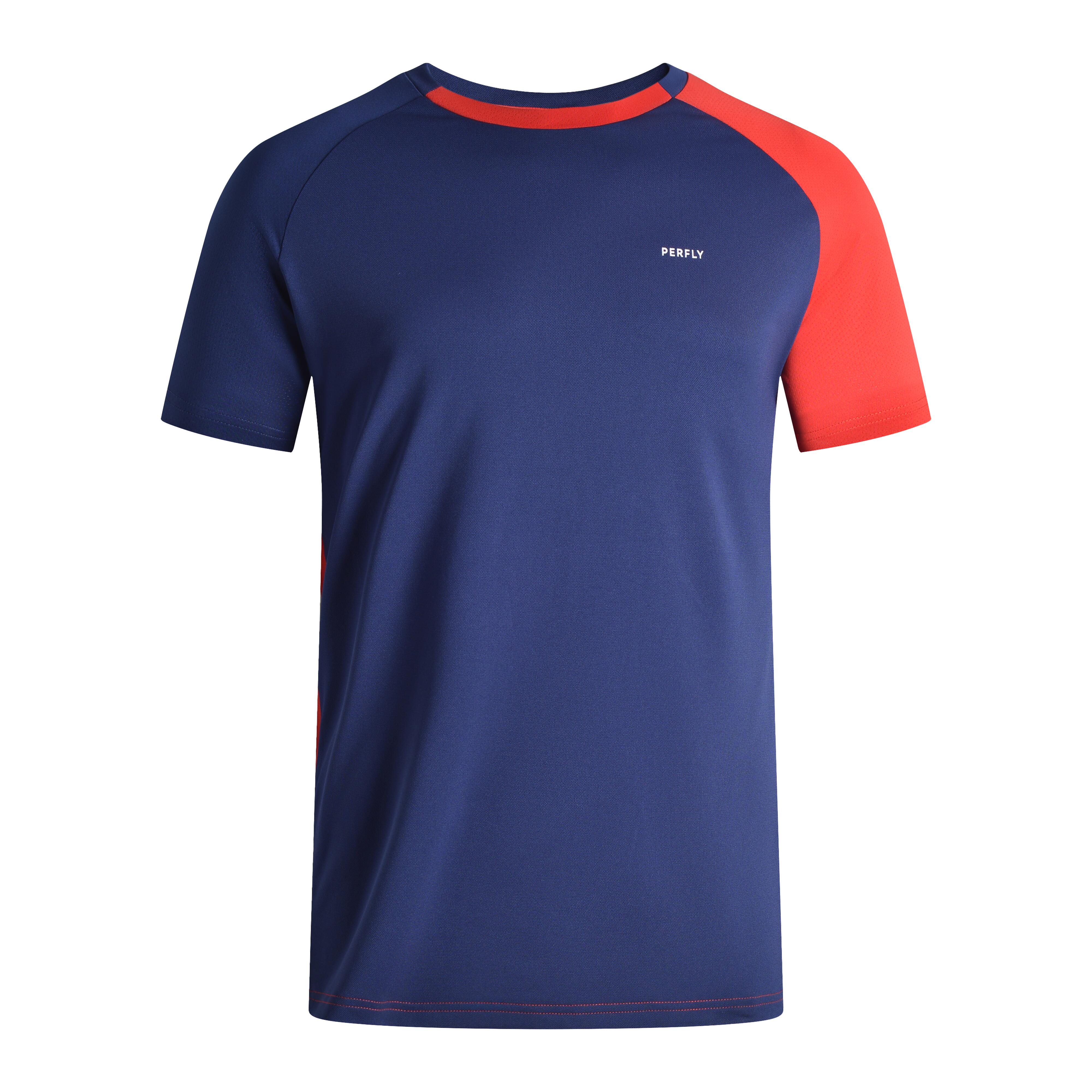 MEN BADMINTON T SHIRT 530 NAVY RED 