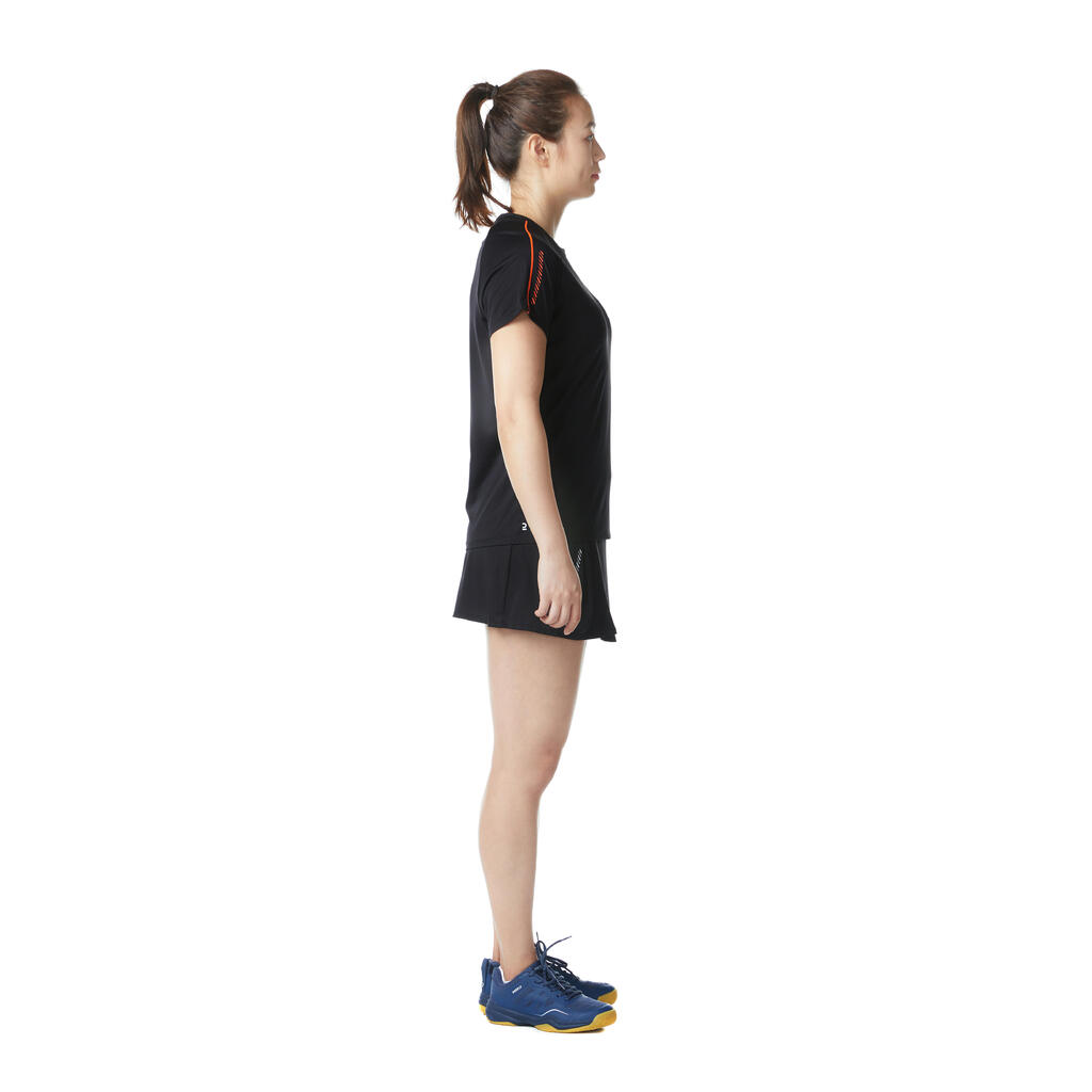 WOMEN BADMINTON T SHIRT 530 BLACK