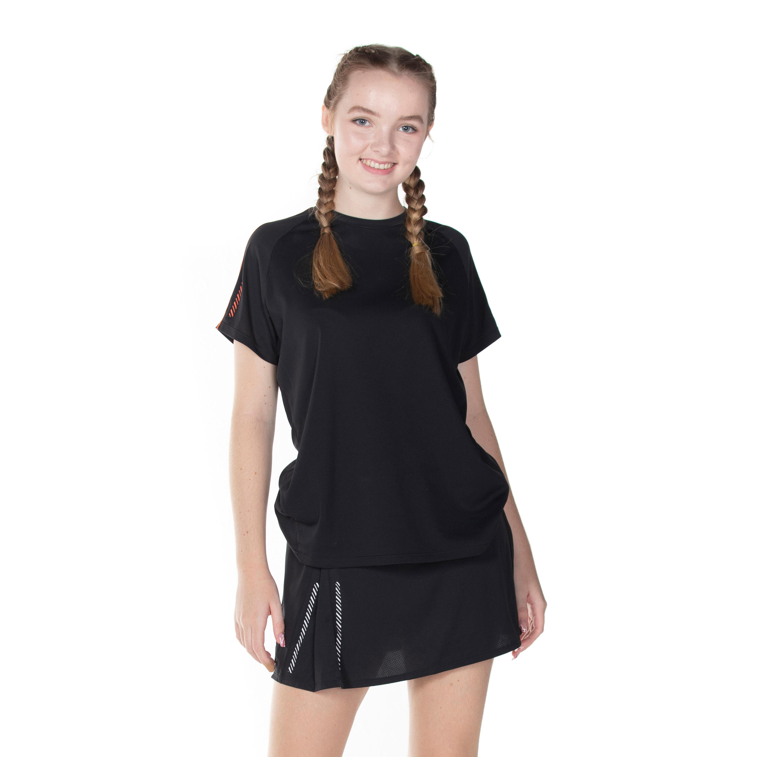 WOMEN BADMINTON T SHIRT 530 BLACK 10/14