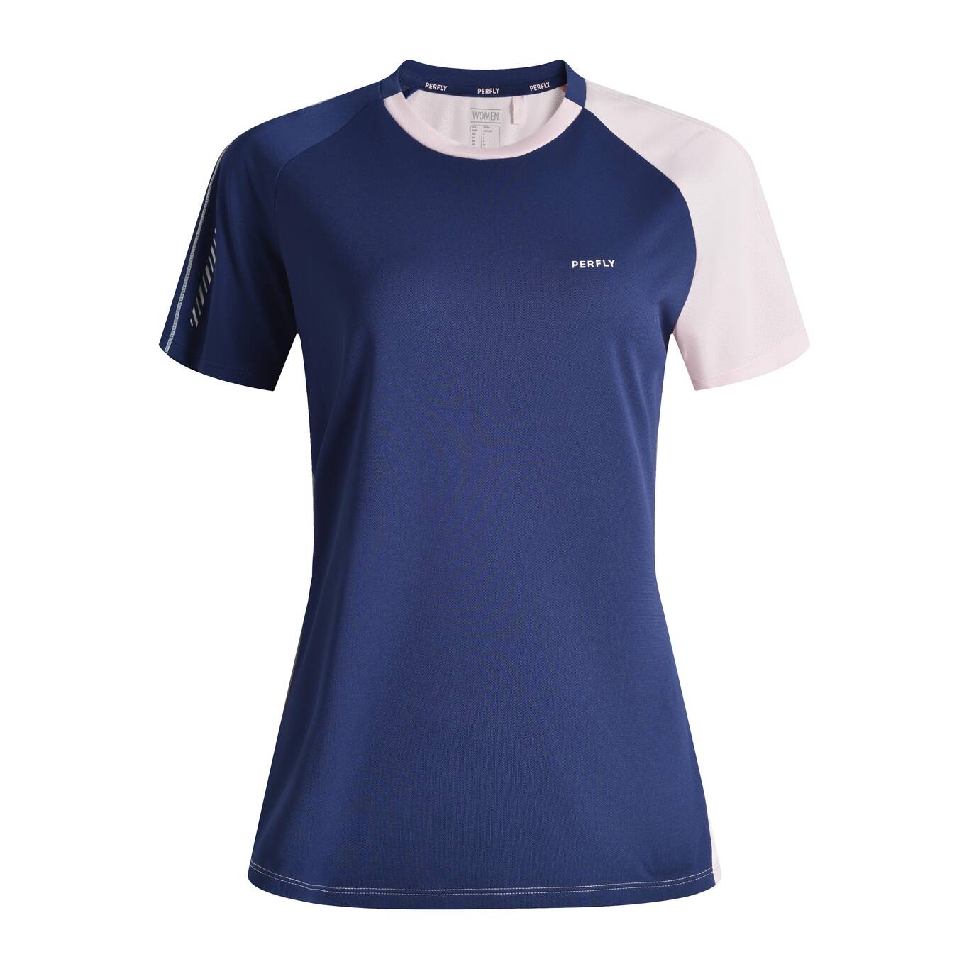 WOMEN BADMINTON T SHIRT 530 NAVY PINK