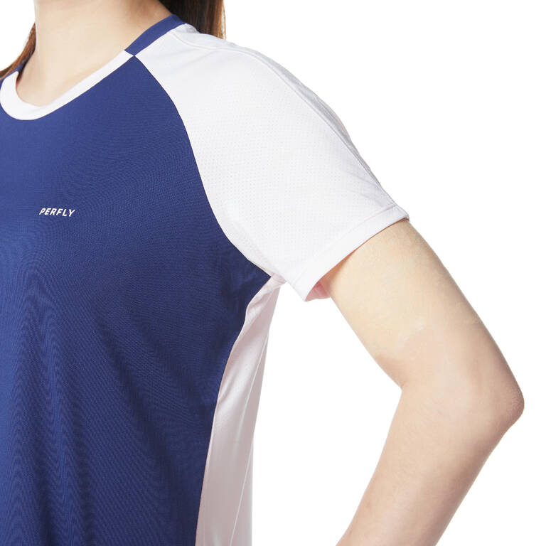 WOMEN BADMINTON T SHIRT 530 NAVY PINK