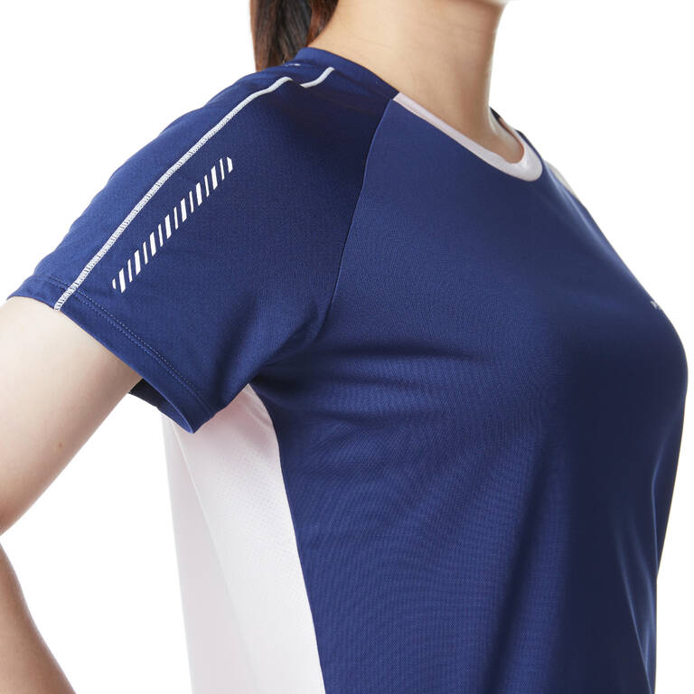 WOMEN BADMINTON T SHIRT 530 NAVY PINK